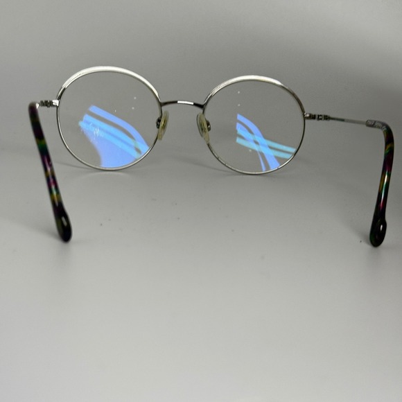 OWP Germany 1448 200 Round Silver Multicolor Eyeglasses Frames 50-20-135 Vintage main image 4